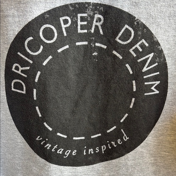 Gray Dricoper Denim Hoodie with Black Logo Accents - Picture 5 of 8